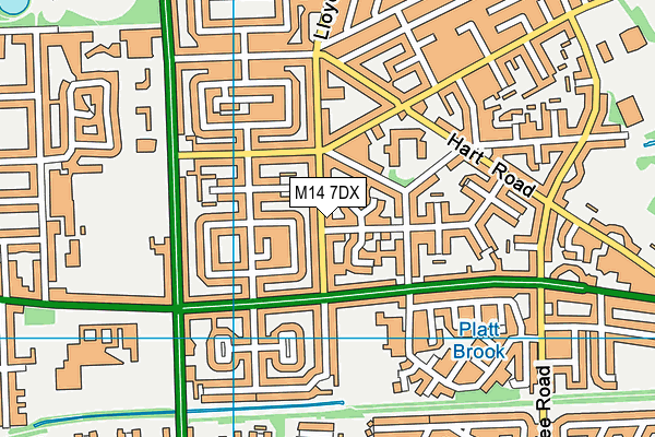 M14 7DX map - OS VectorMap District (Ordnance Survey)