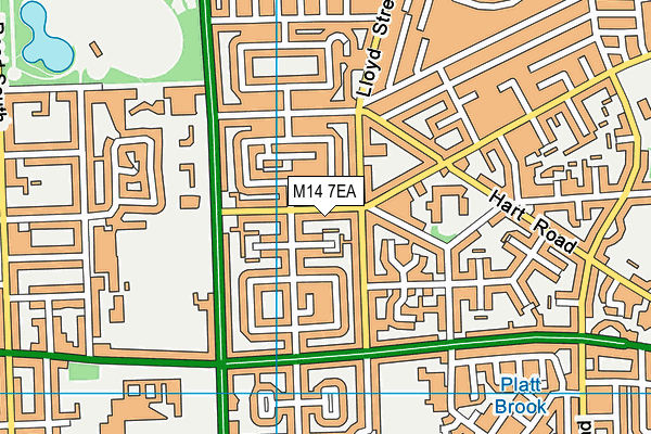 M14 7EA map - OS VectorMap District (Ordnance Survey)