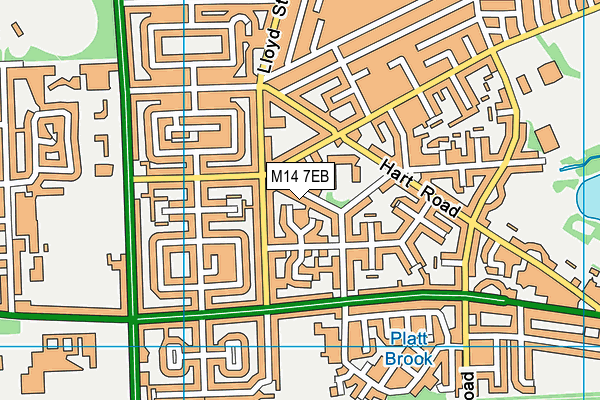 M14 7EB map - OS VectorMap District (Ordnance Survey)