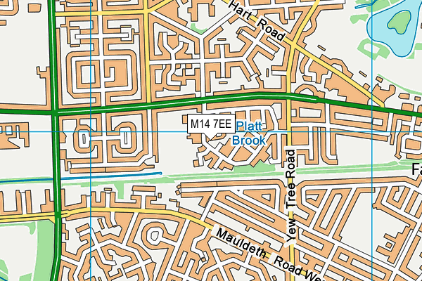 M14 7EE map - OS VectorMap District (Ordnance Survey)