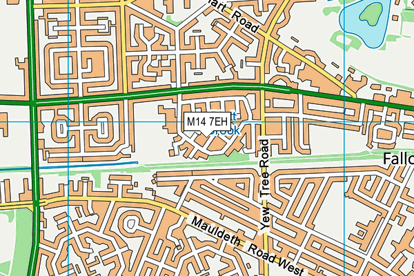 M14 7EH map - OS VectorMap District (Ordnance Survey)