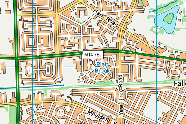 M14 7EJ map - OS VectorMap District (Ordnance Survey)