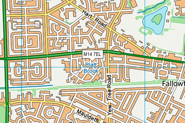 M14 7EL map - OS VectorMap District (Ordnance Survey)