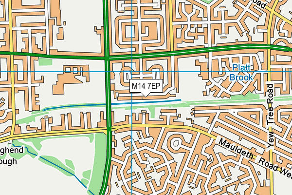 M14 7EP map - OS VectorMap District (Ordnance Survey)