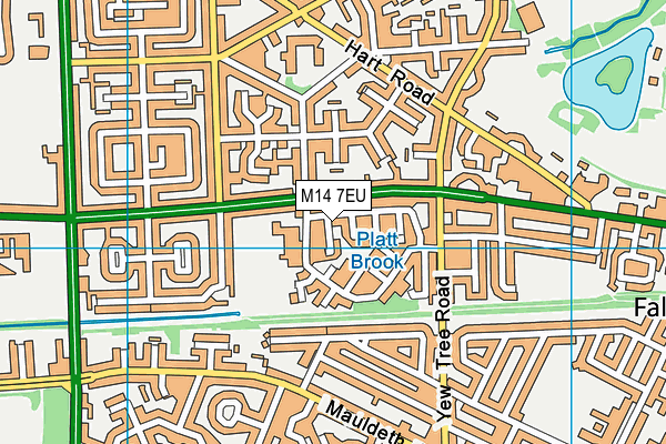 M14 7EU map - OS VectorMap District (Ordnance Survey)