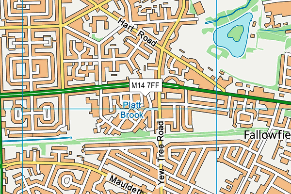 M14 7FF map - OS VectorMap District (Ordnance Survey)