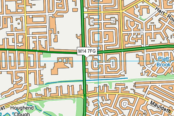 M14 7FG map - OS VectorMap District (Ordnance Survey)