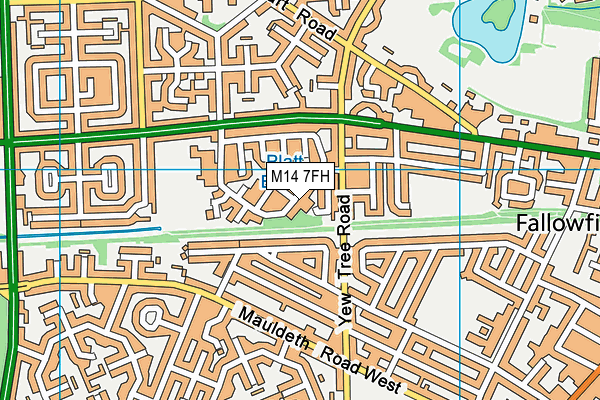 M14 7FH map - OS VectorMap District (Ordnance Survey)
