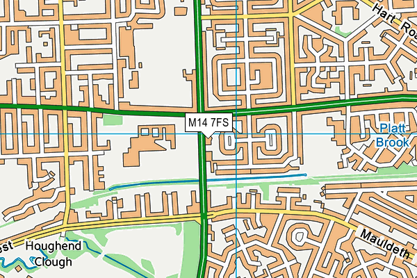 M14 7FS map - OS VectorMap District (Ordnance Survey)