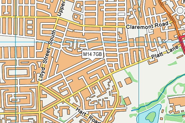 M14 7GB map - OS VectorMap District (Ordnance Survey)