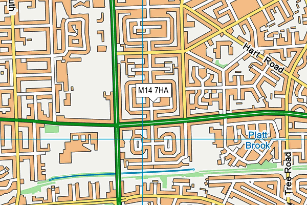 M14 7HA map - OS VectorMap District (Ordnance Survey)