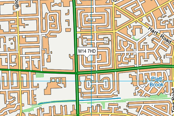 M14 7HD map - OS VectorMap District (Ordnance Survey)