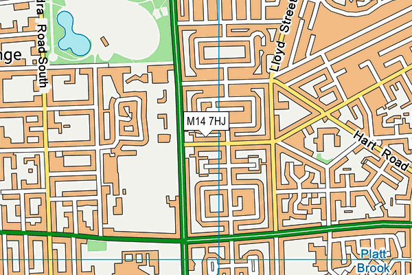M14 7HJ map - OS VectorMap District (Ordnance Survey)