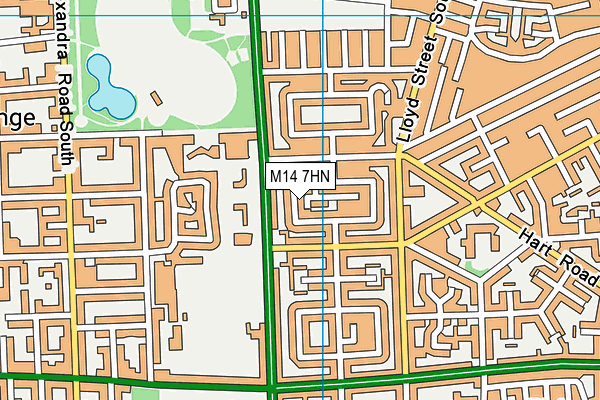M14 7HN map - OS VectorMap District (Ordnance Survey)