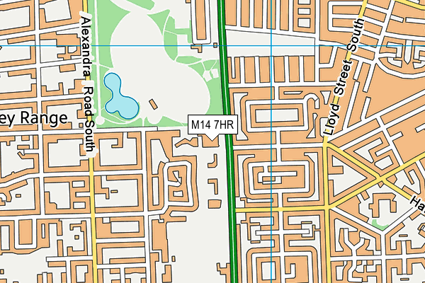 M14 7HR map - OS VectorMap District (Ordnance Survey)