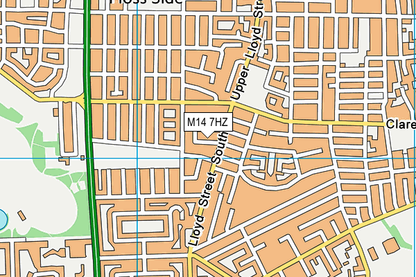 M14 7HZ map - OS VectorMap District (Ordnance Survey)