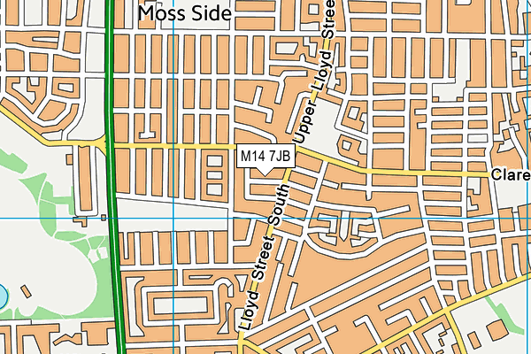 M14 7JB map - OS VectorMap District (Ordnance Survey)