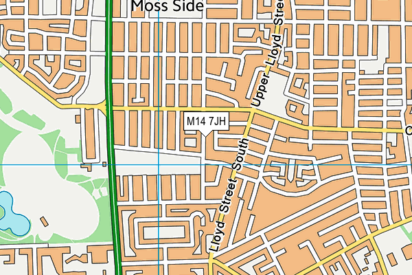 M14 7JH map - OS VectorMap District (Ordnance Survey)