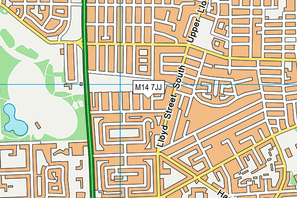 M14 7JJ map - OS VectorMap District (Ordnance Survey)