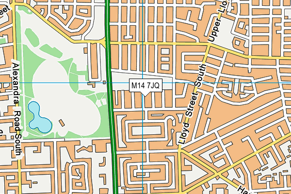 M14 7JQ map - OS VectorMap District (Ordnance Survey)