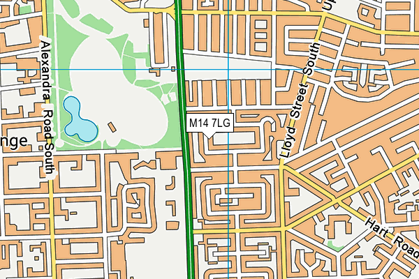 M14 7LG map - OS VectorMap District (Ordnance Survey)