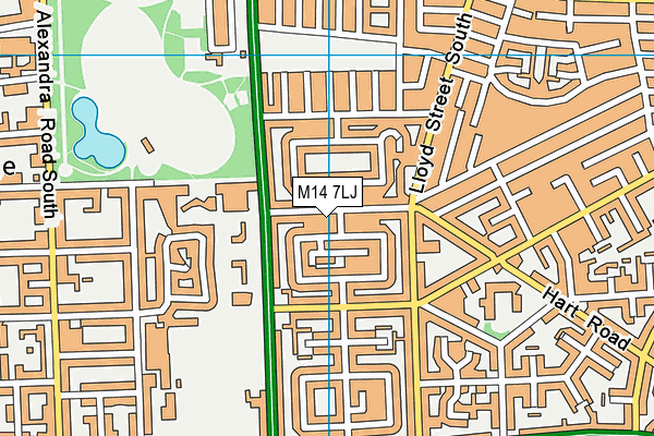 M14 7LJ map - OS VectorMap District (Ordnance Survey)