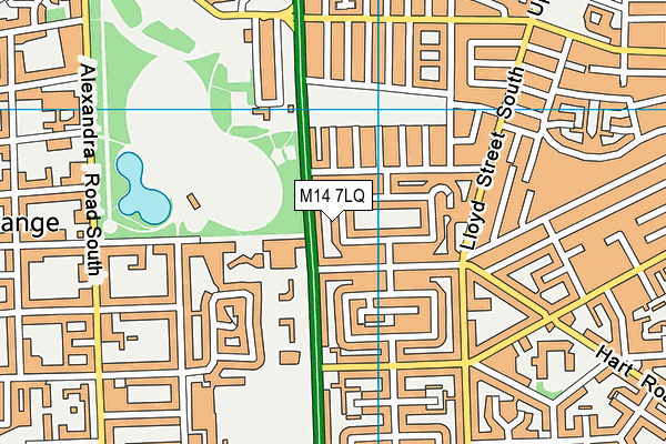 M14 7LQ map - OS VectorMap District (Ordnance Survey)