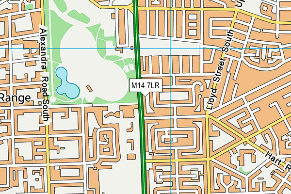 M14 7LR map - OS VectorMap District (Ordnance Survey)