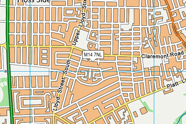 M14 7NL map - OS VectorMap District (Ordnance Survey)