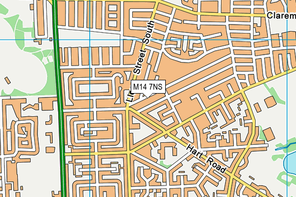 M14 7NS map - OS VectorMap District (Ordnance Survey)