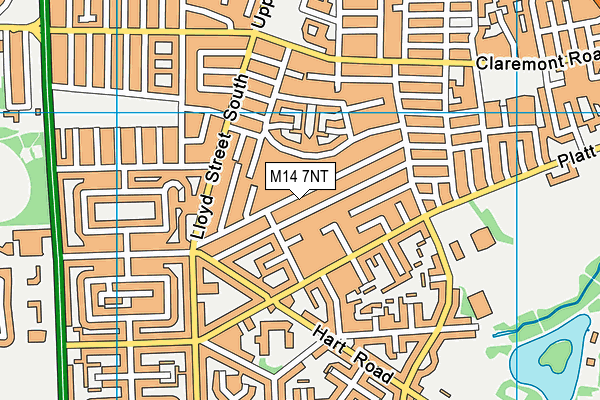 M14 7NT map - OS VectorMap District (Ordnance Survey)
