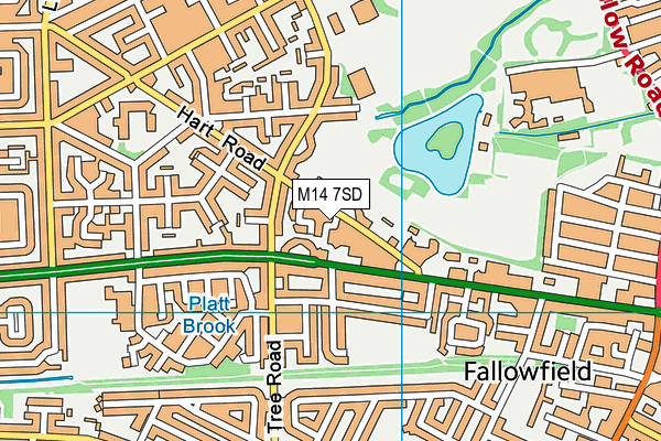 M14 7SD map - OS VectorMap District (Ordnance Survey)