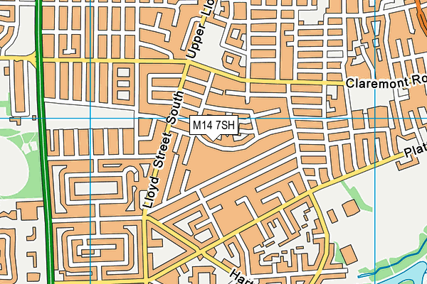 M14 7SH map - OS VectorMap District (Ordnance Survey)