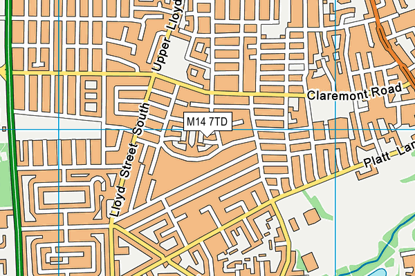 M14 7TD map - OS VectorMap District (Ordnance Survey)
