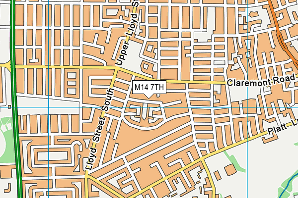 M14 7TH map - OS VectorMap District (Ordnance Survey)