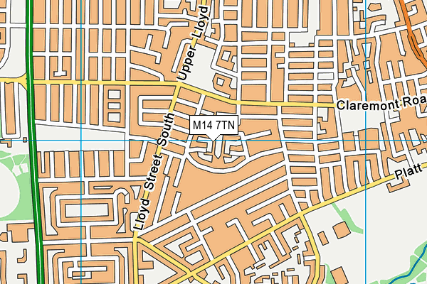 M14 7TN map - OS VectorMap District (Ordnance Survey)