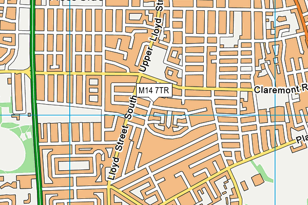 M14 7TR map - OS VectorMap District (Ordnance Survey)