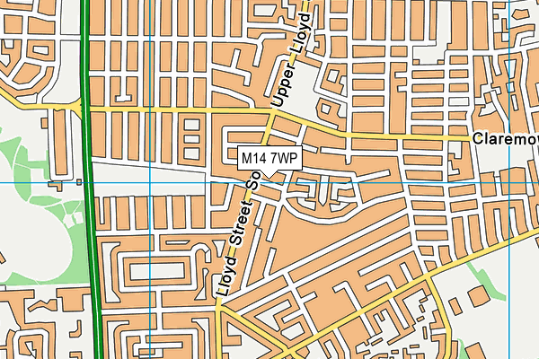 M14 7WP map - OS VectorMap District (Ordnance Survey)