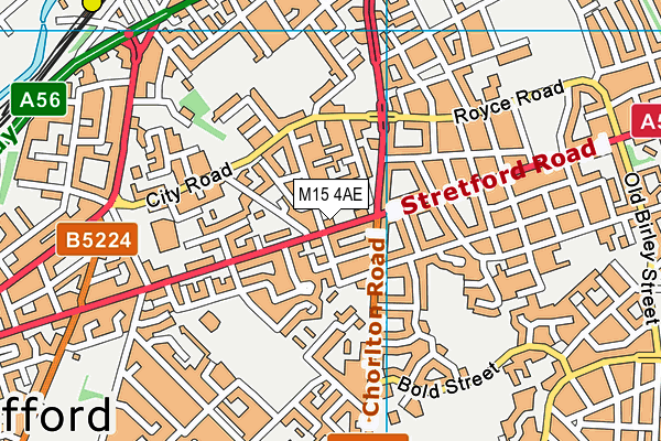 M15 4AE map - OS VectorMap District (Ordnance Survey)