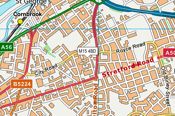 M15 4BD map - OS VectorMap District (Ordnance Survey)