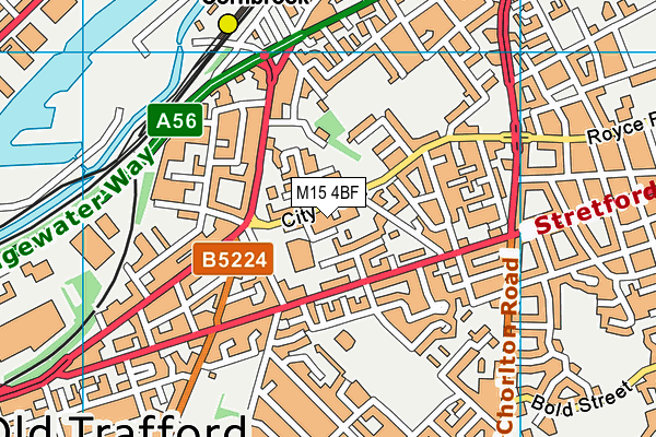 M15 4BF map - OS VectorMap District (Ordnance Survey)