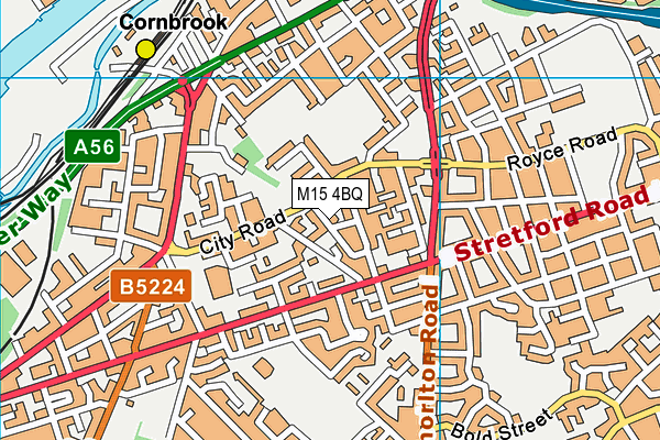 M15 4BQ map - OS VectorMap District (Ordnance Survey)