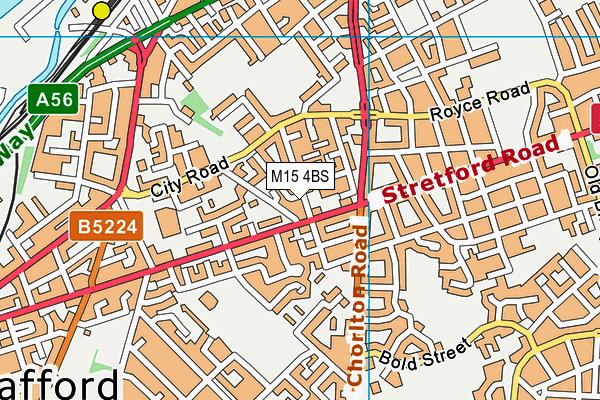 M15 4BS map - OS VectorMap District (Ordnance Survey)