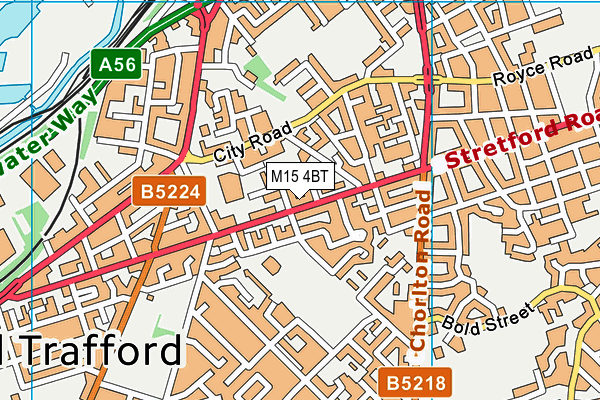 M15 4BT map - OS VectorMap District (Ordnance Survey)