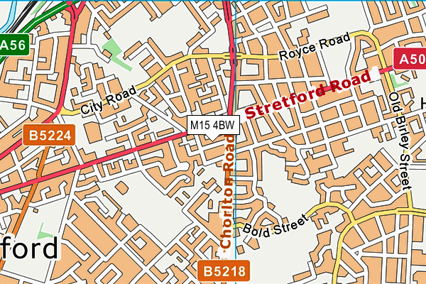 M15 4BW map - OS VectorMap District (Ordnance Survey)