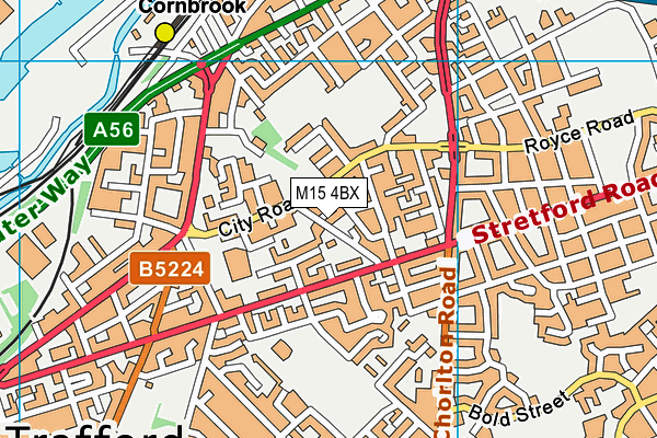 M15 4BX map - OS VectorMap District (Ordnance Survey)