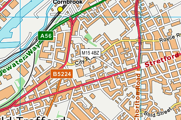 M15 4BZ map - OS VectorMap District (Ordnance Survey)