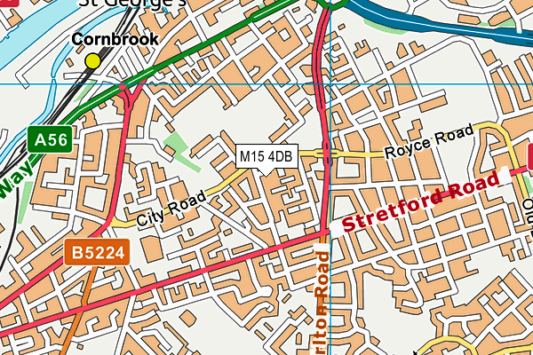 M15 4DB map - OS VectorMap District (Ordnance Survey)