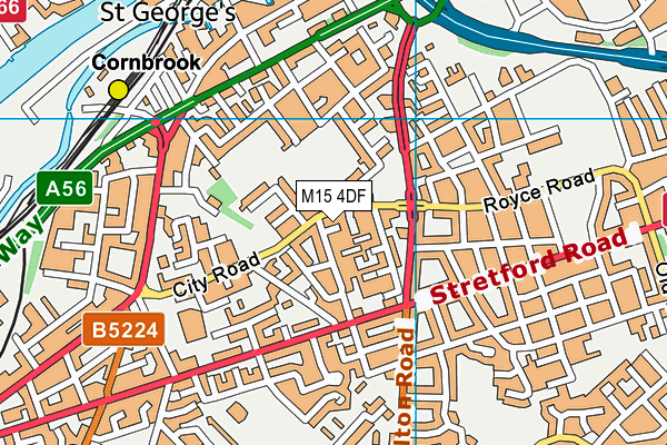 M15 4DF map - OS VectorMap District (Ordnance Survey)