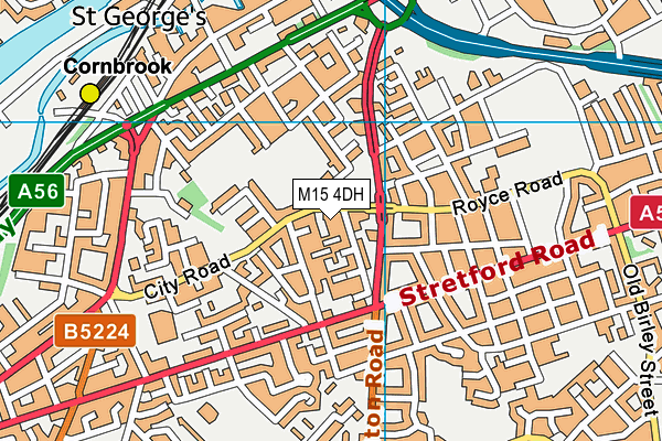 M15 4DH map - OS VectorMap District (Ordnance Survey)